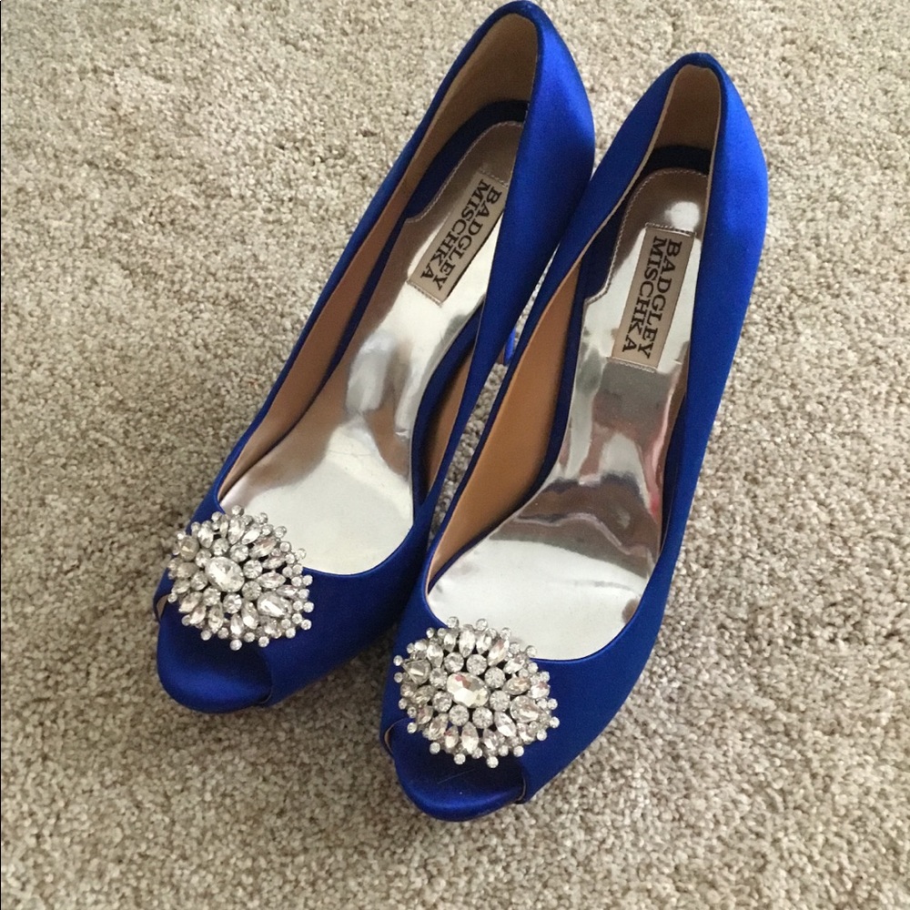 Badgley Mischka Royal Blue Shoes, Pristine!